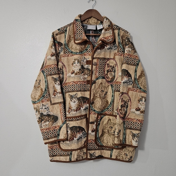 Blair Jackets & Blazers - Vintage Blair Tapestry Cat Coat XL